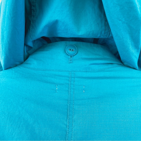 Garnet Hill Womens Blue Hooded Spring Longline Jacket Size 12 - Picture 11 of 13